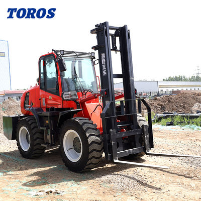 jakość  Enclosed Cab Rough Terrain Forklift Outdoor 5000 Lb All Terrain Forklift fabryka
