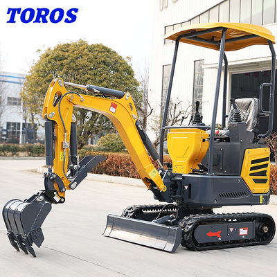 Silnik wysokoprężny mini grabarz hydrauliczny o masie 1,2 tony z zamkniętą kabiną